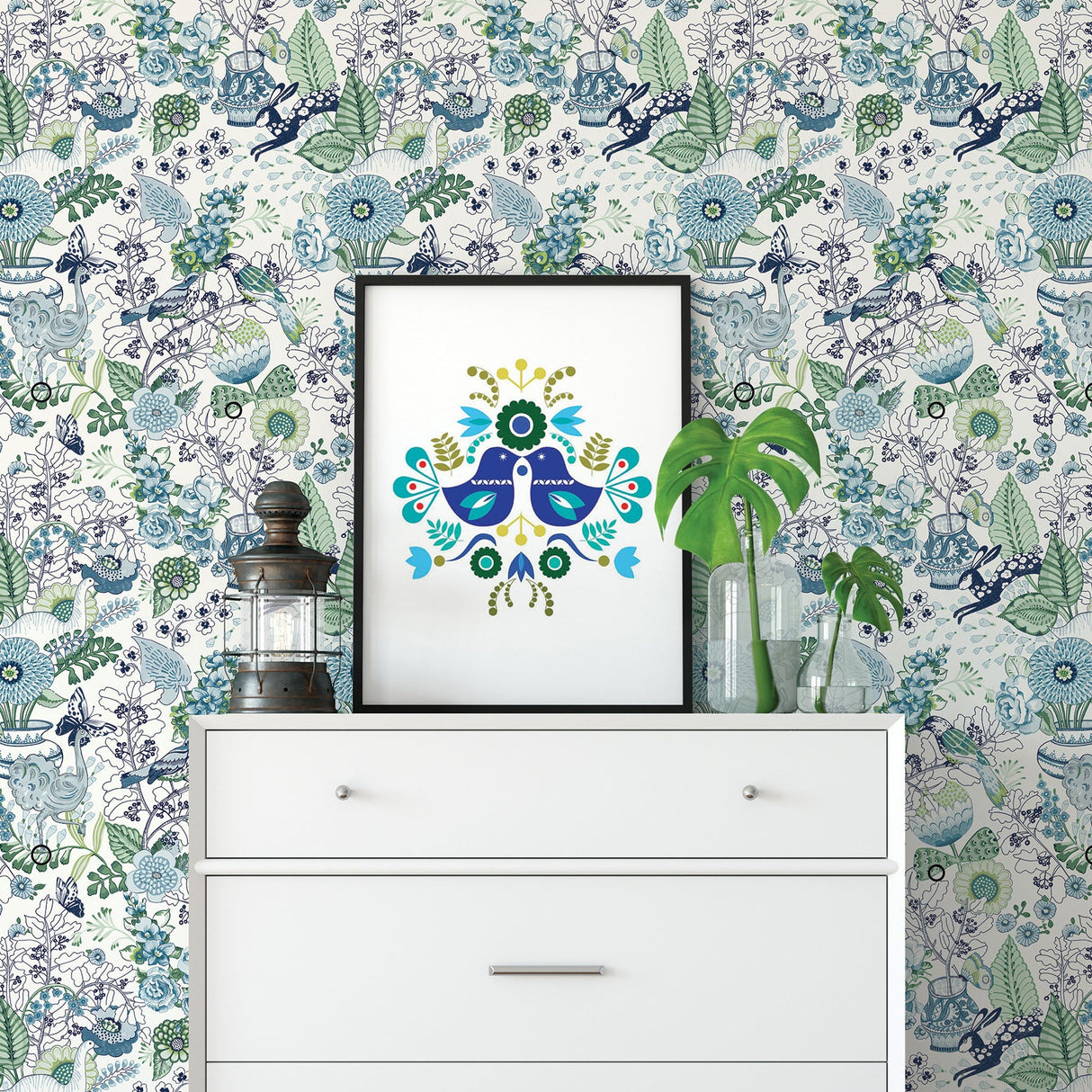 A-Street Prints 2821-12804 Whimsy Blue Fauna Wallpaper