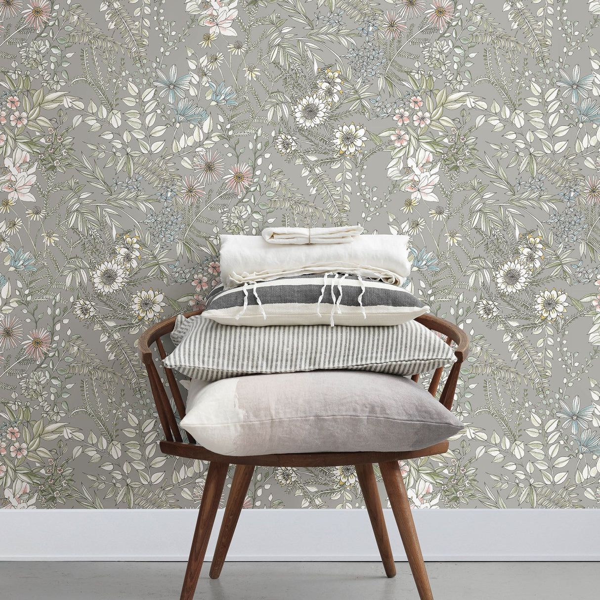 A-Street Prints 2821-12903 Full Bloom Beige Floral Wallpaper