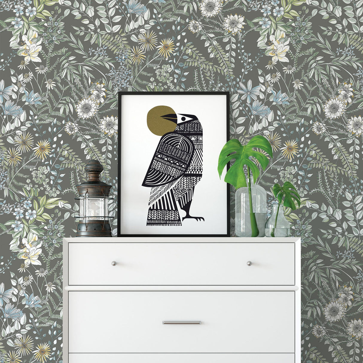 A-Street Prints 2821-12905 Full Bloom Taupe Floral Wallpaper