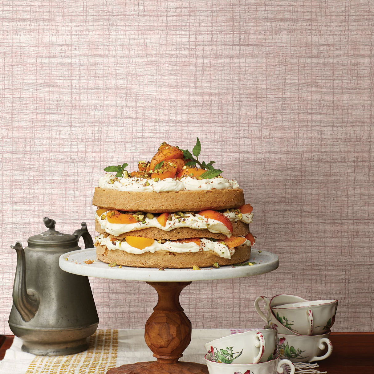 A-Street Prints 2821-24272 Mendocino Rose Linen Wallpaper