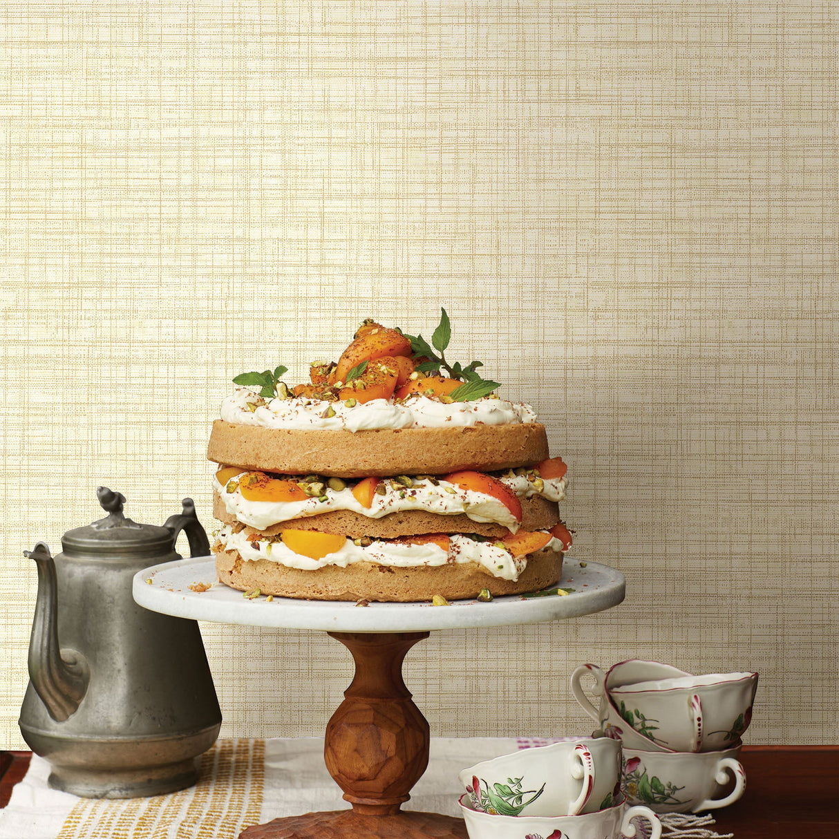 A-Street Prints 2821-24275 Mendocino Light Yellow Linen Wallpaper