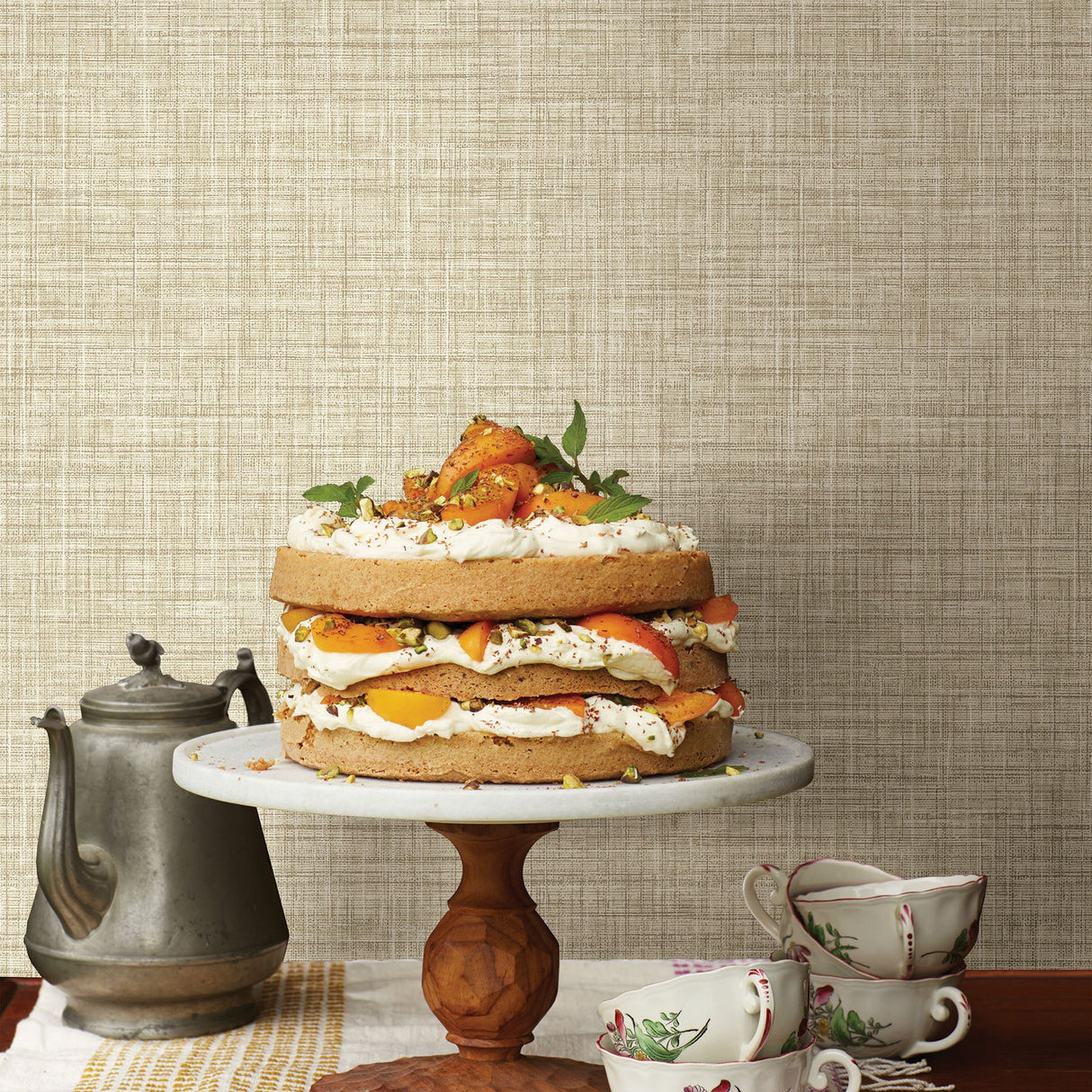 A-Street Prints 2821-24277 Mendocino Light Brown Linen Wallpaper