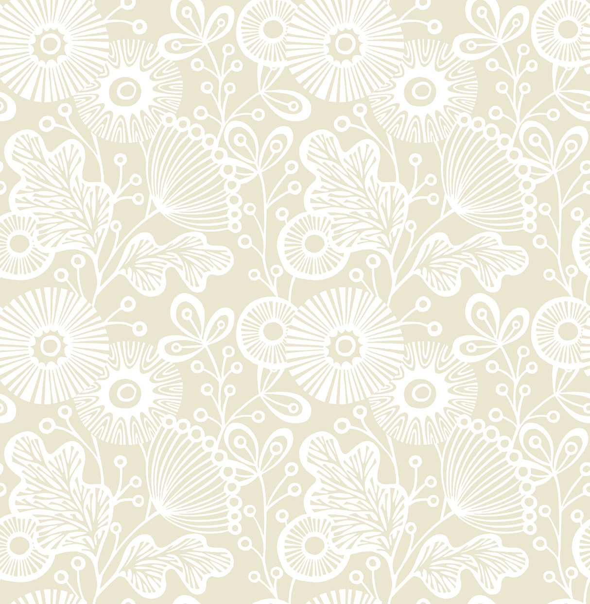 A-Street Prints 2821-25108 Ana Cream Floral Wallpaper