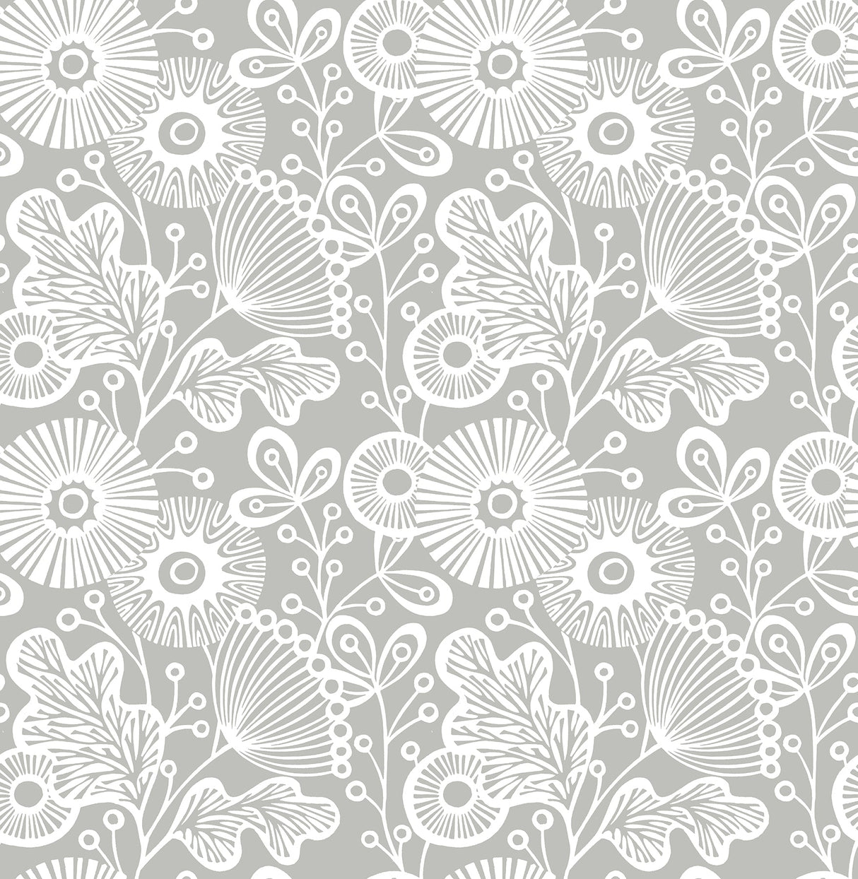 A-Street Prints 2821-25111 Ana Grey Floral Wallpaper