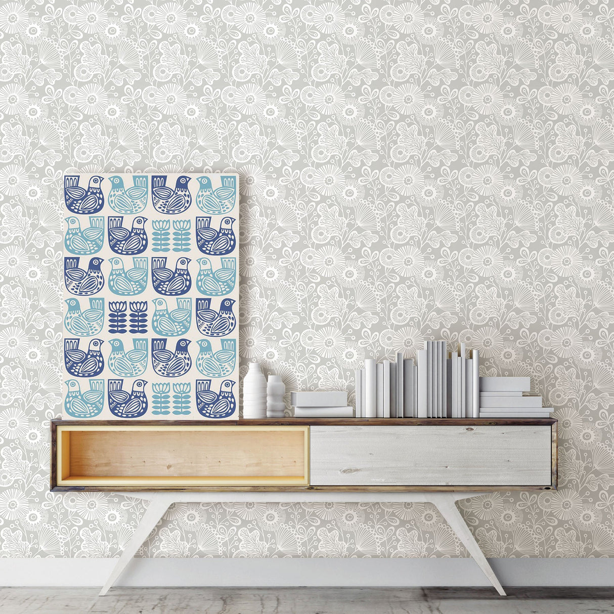 A-Street Prints 2821-25111 Ana Grey Floral Wallpaper