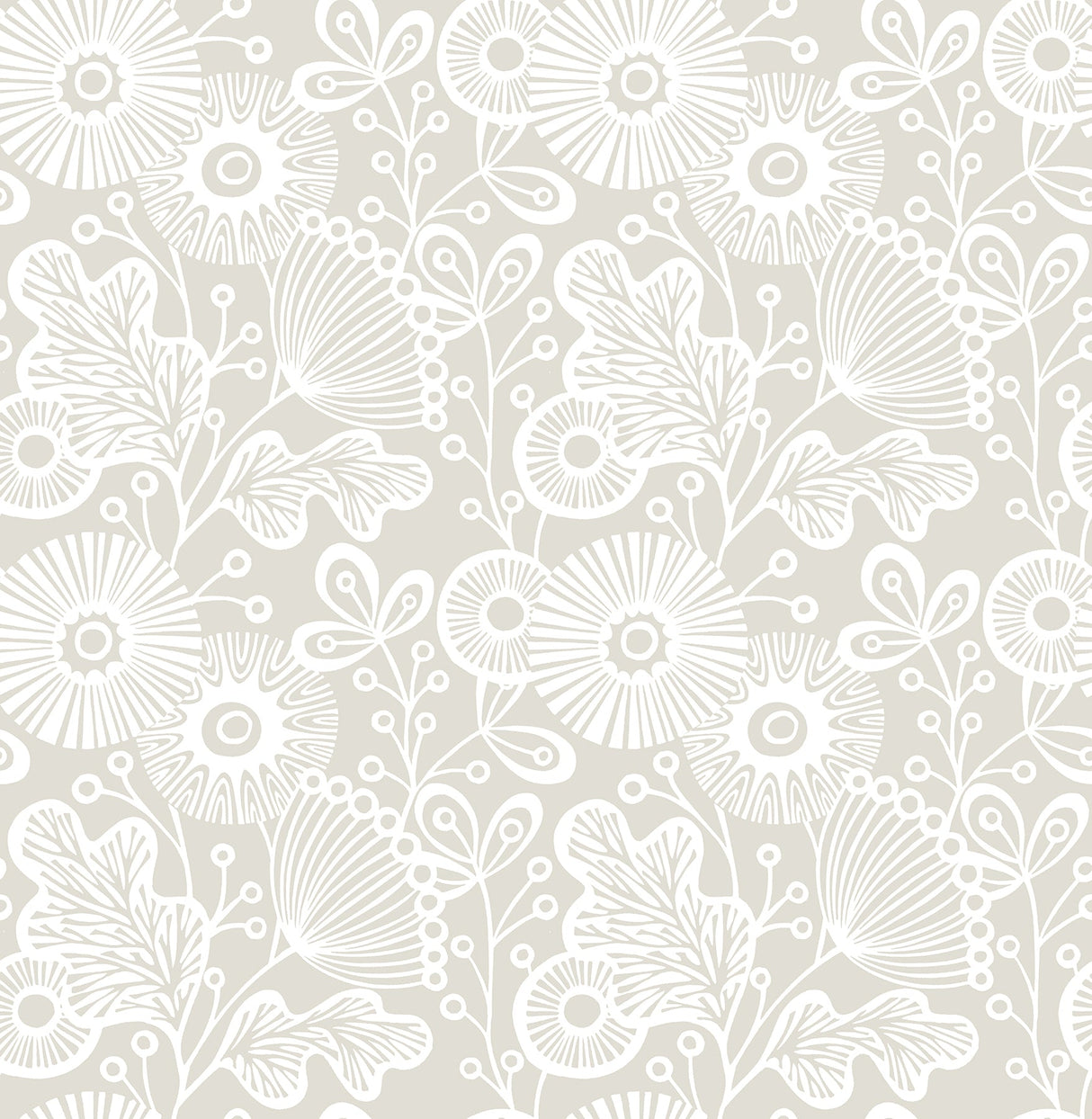 A-Street Prints 2821-25112 Ana Taupe Floral Wallpaper