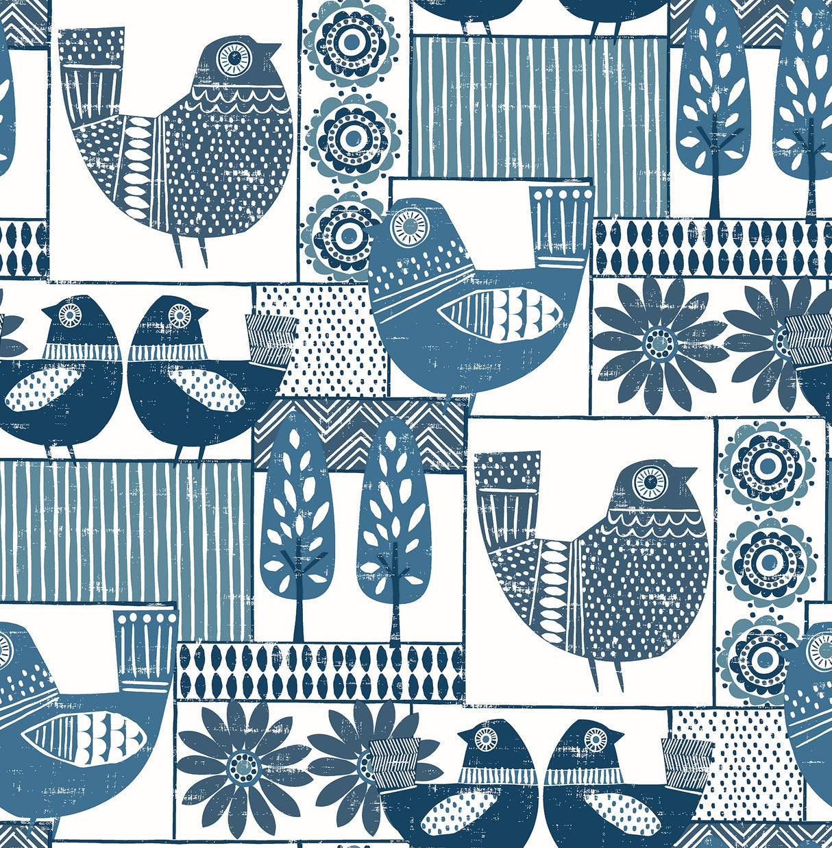 A-Street Prints 2821-25113 Hennika Blue Patchwork Wallpaper