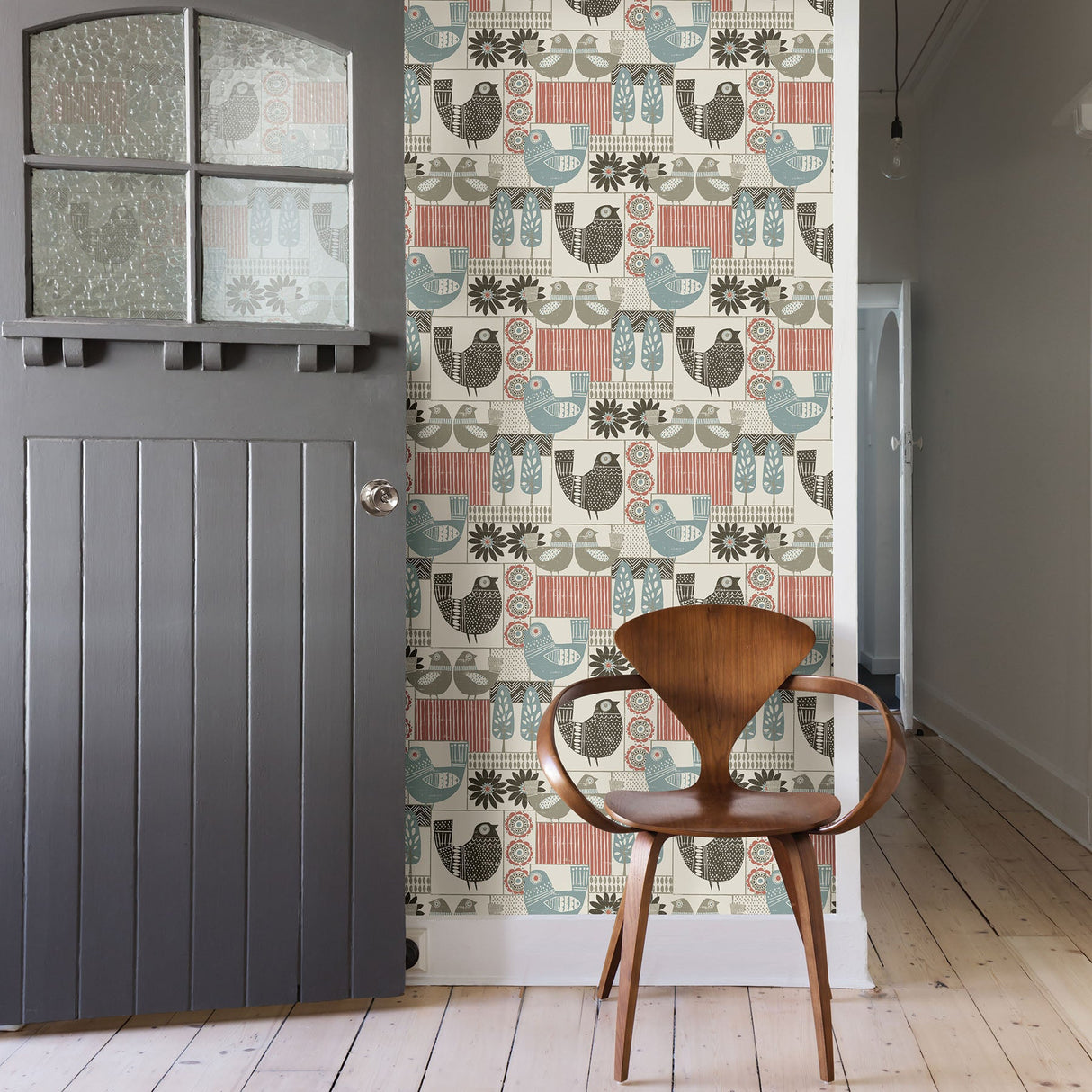 A-Street Prints 2821-25117 Hennika Coral Patchwork Wallpaper