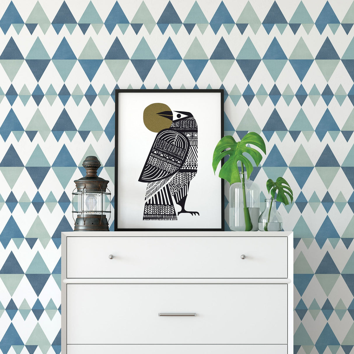 A-Street Prints 2821-25129 Trilogy Blue Geometric Wallpaper