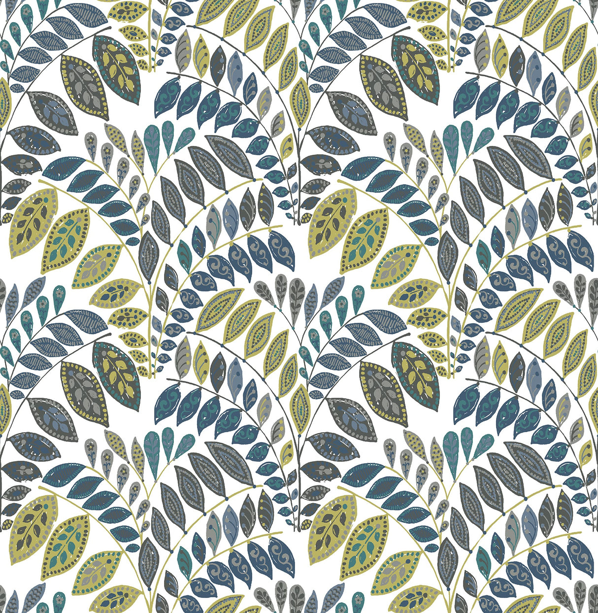 A-Street Prints 2821-25142 Fiddlehead Green Botanical Wallpaper