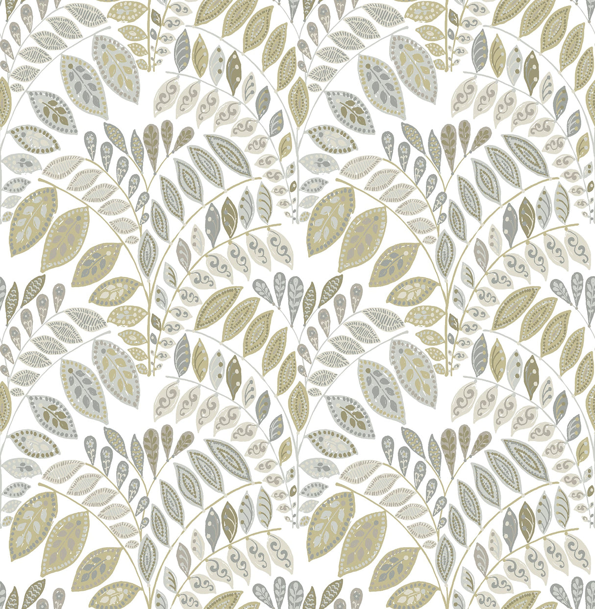 A-Street Prints 2821-25145 Fiddlehead Grey Botanical Wallpaper