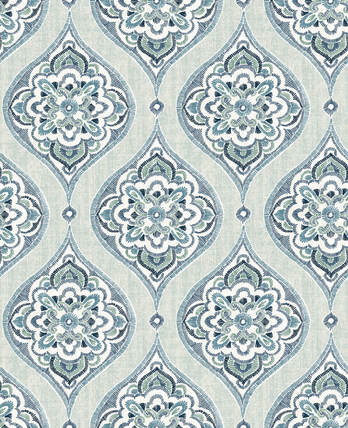 A-Street Prints 2821-25146 Adele Aqua Damask Wallpaper