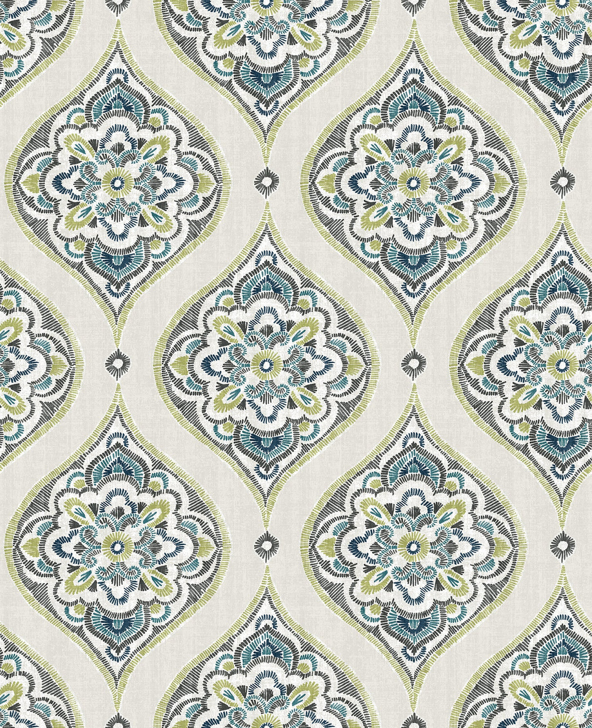 A-Street Prints 2821-25148 Adele Green Damask Wallpaper