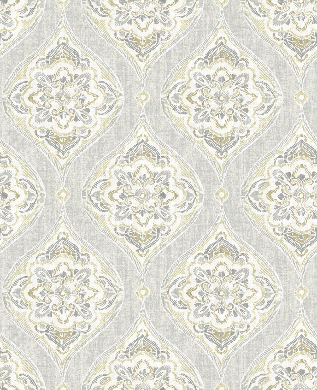 A-Street Prints 2821-25149 Adele Light Grey Damask Wallpaper