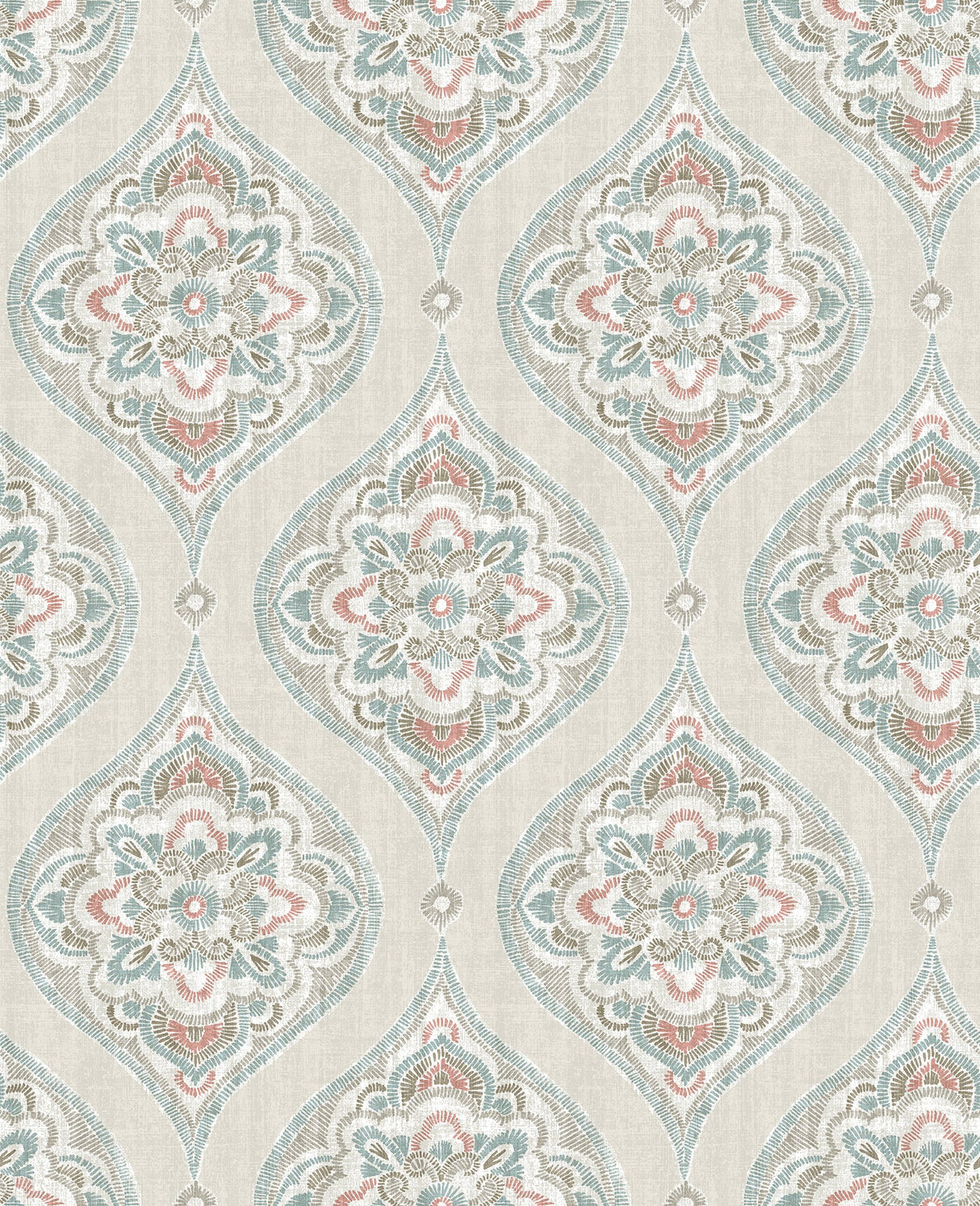 A-Street Prints 2821-25150 Adele Teal Damask Wallpaper