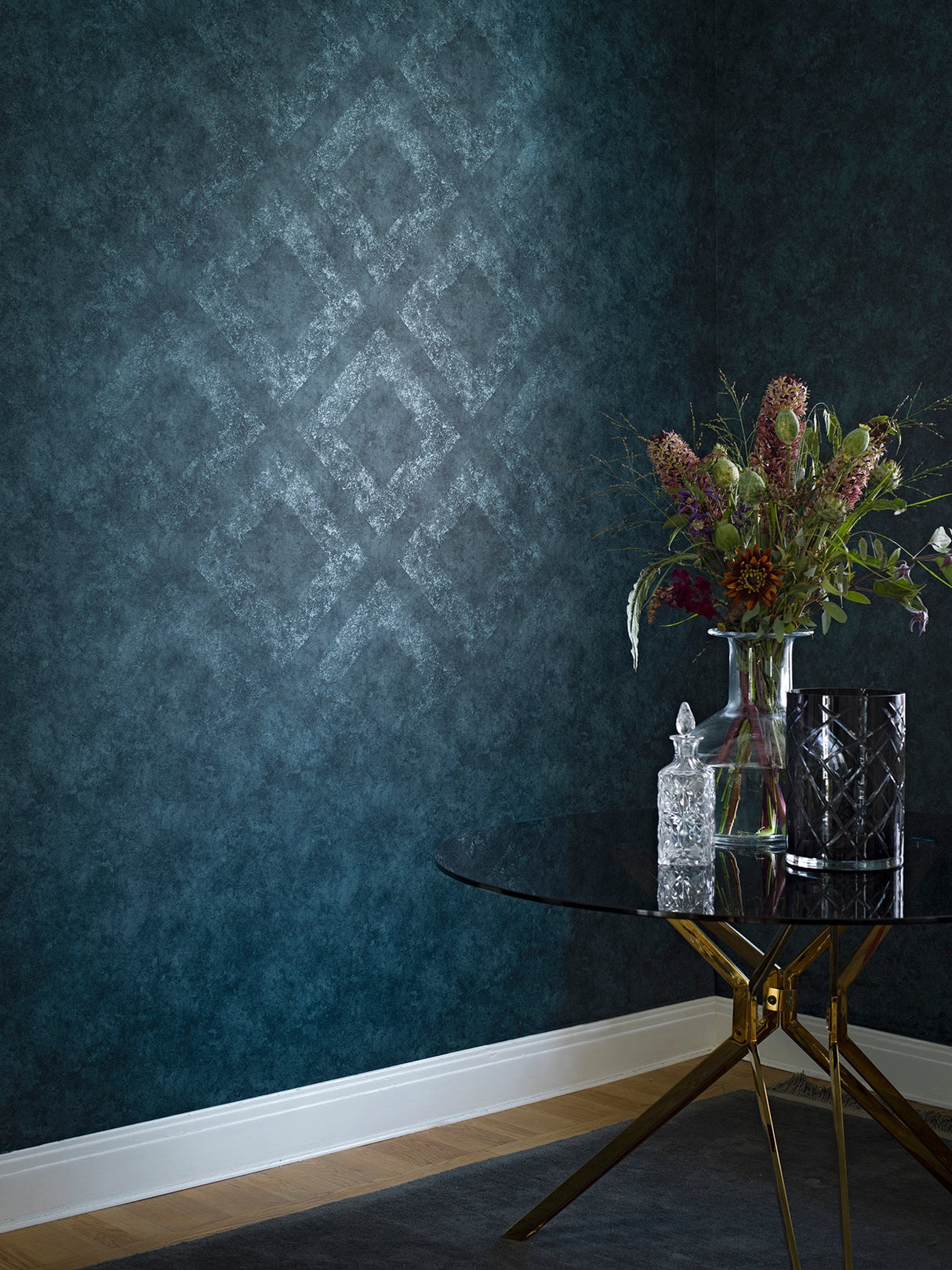 Engblad & Co 2825-6350 Classic Royal Navy Geometric Stone Wallpaper