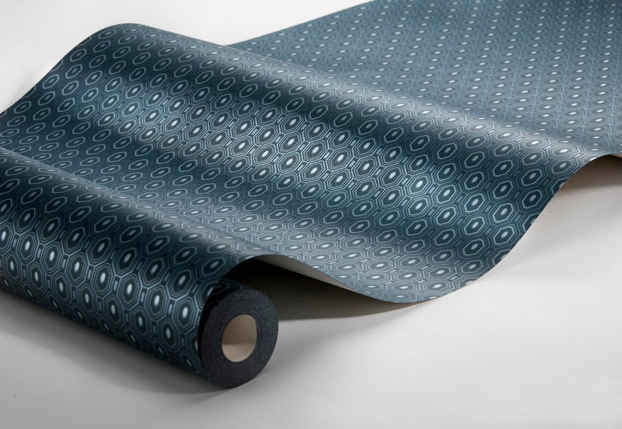 Engblad & Co 2825-6377 Ambassador Blue Geometric Wallpaper
