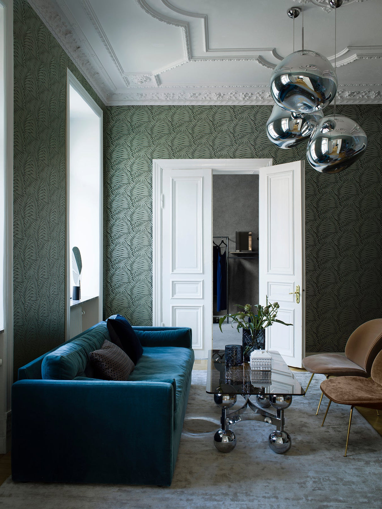 Engblad & Co 2825-6378 Myfair Olive Leaf Wallpaper