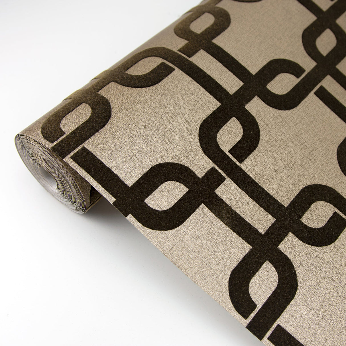 Engblad & Co 2825-6385 Waldorf Brown Flocked Links Wallpaper