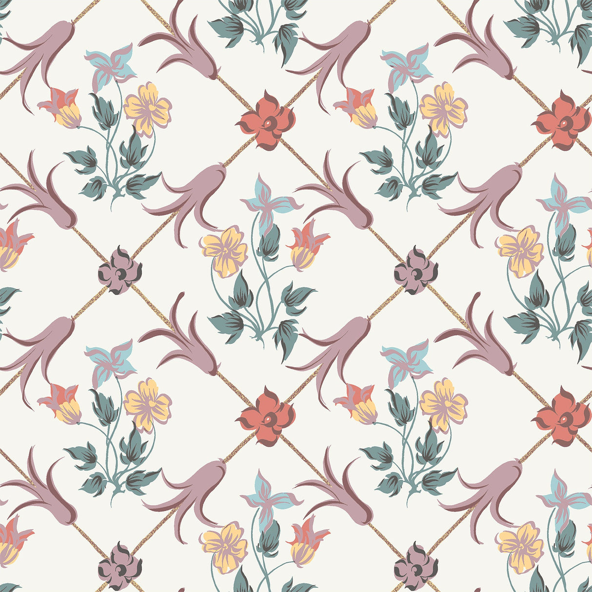 Wall Vision 2827-4504 Tessin Multicolor Floral Geometric Wallpaper