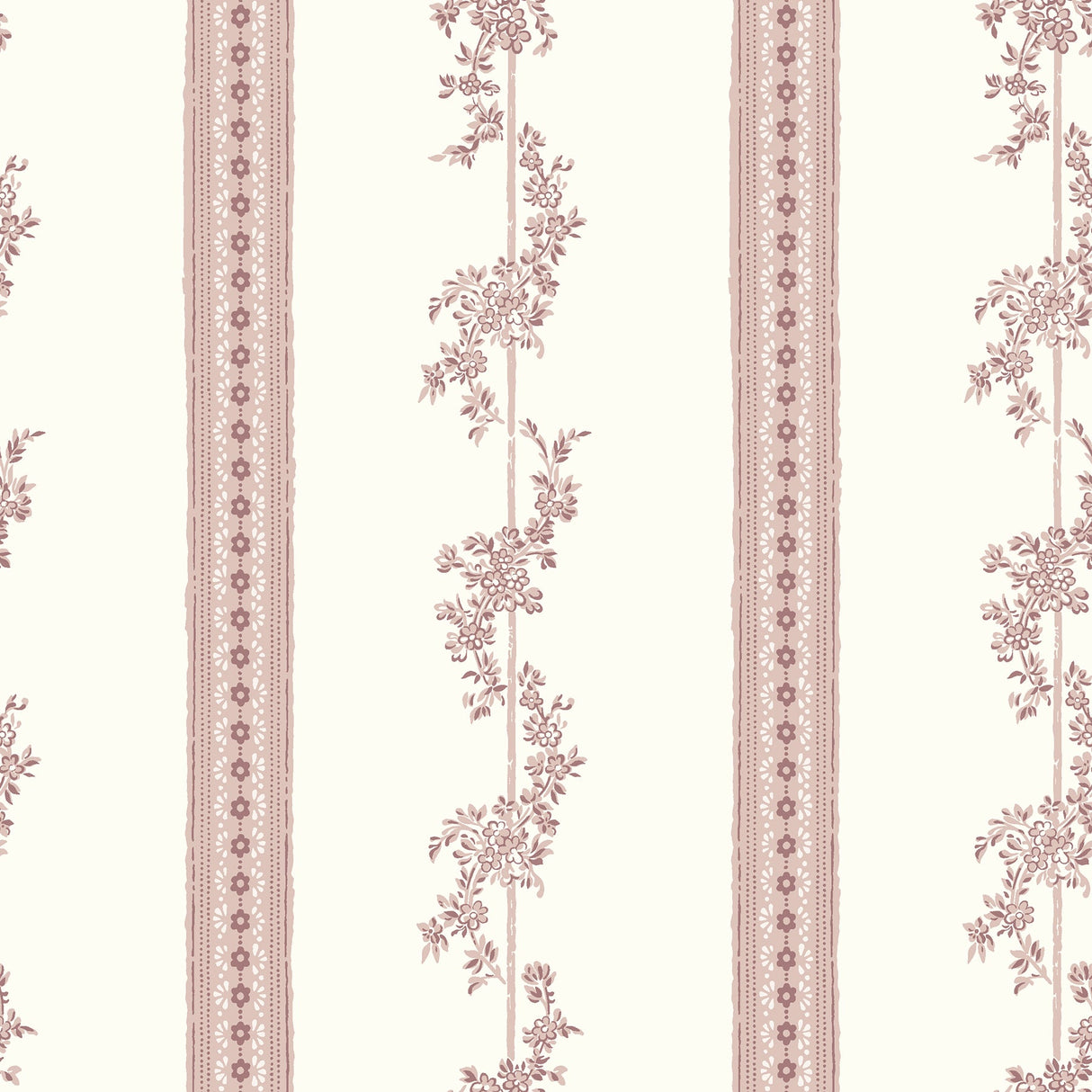 Wall Vision 2827-4510 Drottningholm Rose Floral Stripe Wallpaper