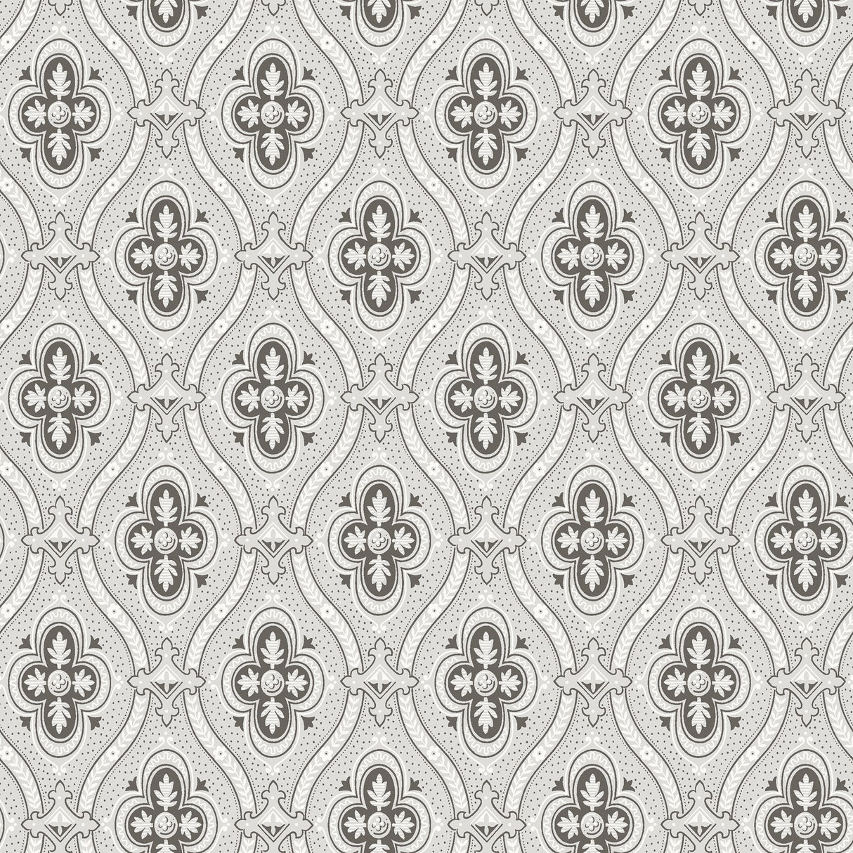 Wall Vision 2827-4525 Pigkammaren Dark Brown Ogee Wallpaper