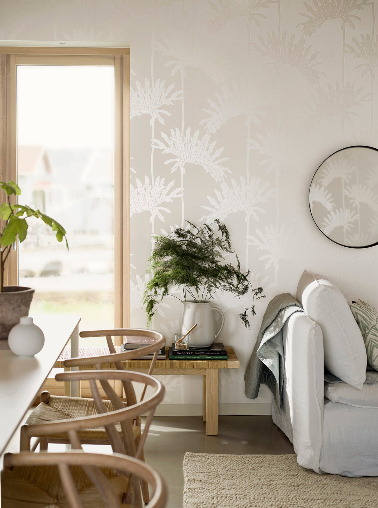 Wall Vision 2827-7185 Dragon Leaf Platinum Botanical Wallpaper