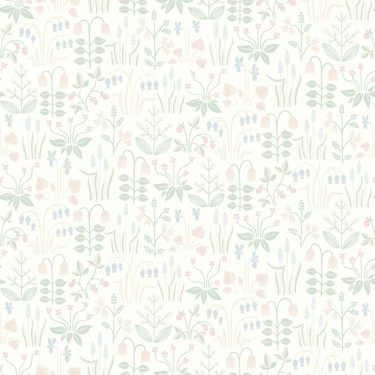 Wall Vision 2827-7217 Strawberry Field Cream Garden Wallpaper