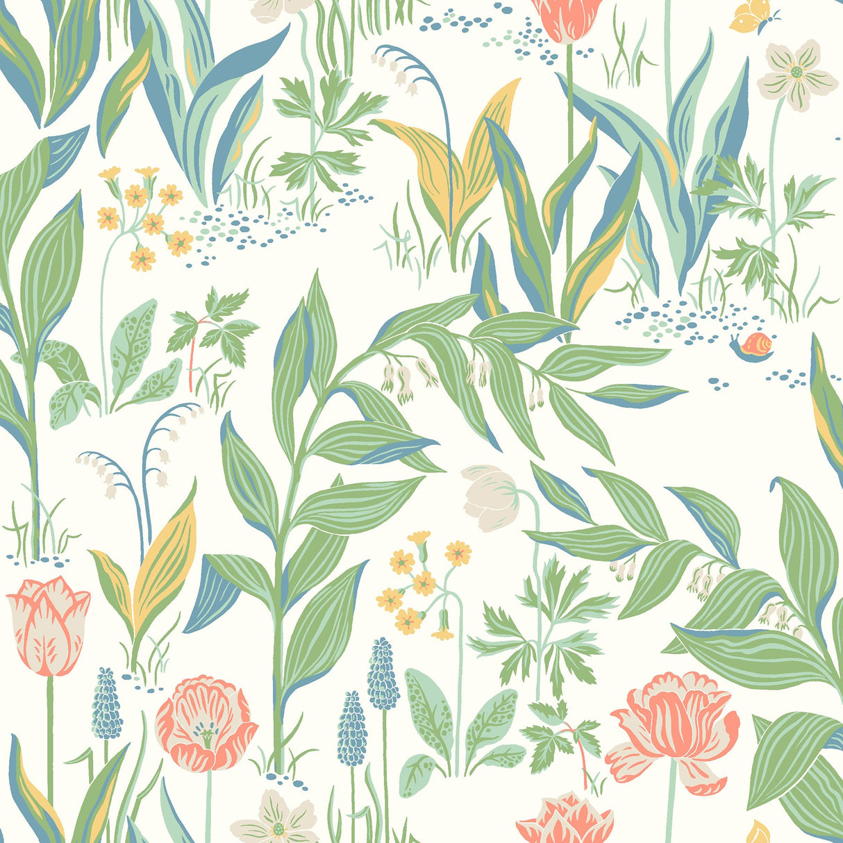 Wall Vision 2827-7218 Spring Garden Off-White Botanical Wallpaper