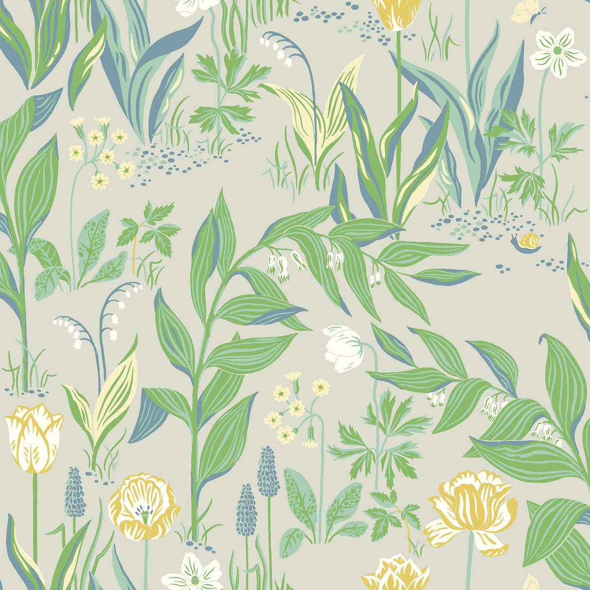 Wall Vision 2827-7220 Spring Garden Green Botanical Wallpaper