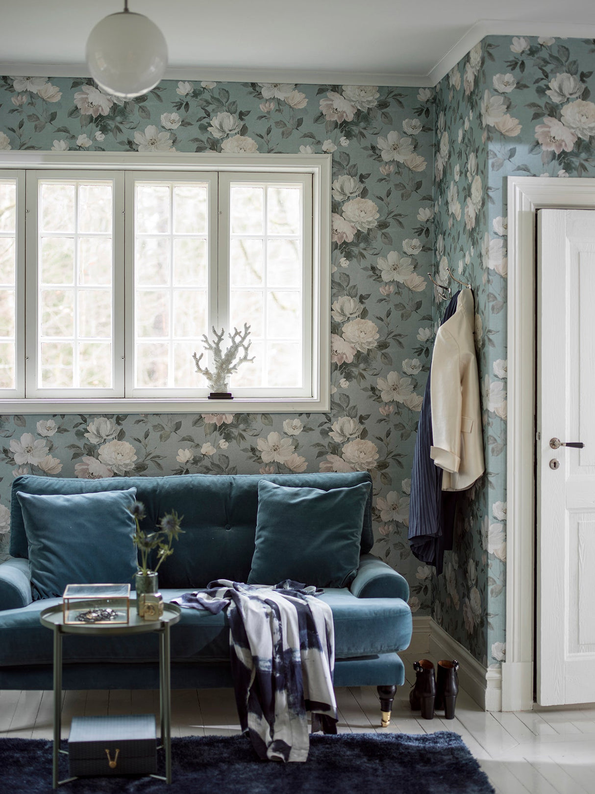 Wall Vision 2827-7223 Peony Slate Floral Wallpaper