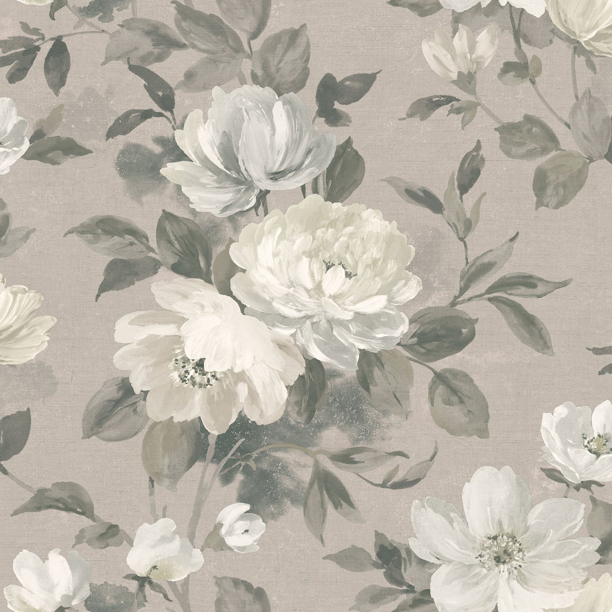 Wall Vision 2827-7225 Peony Light Grey Floral Wallpaper