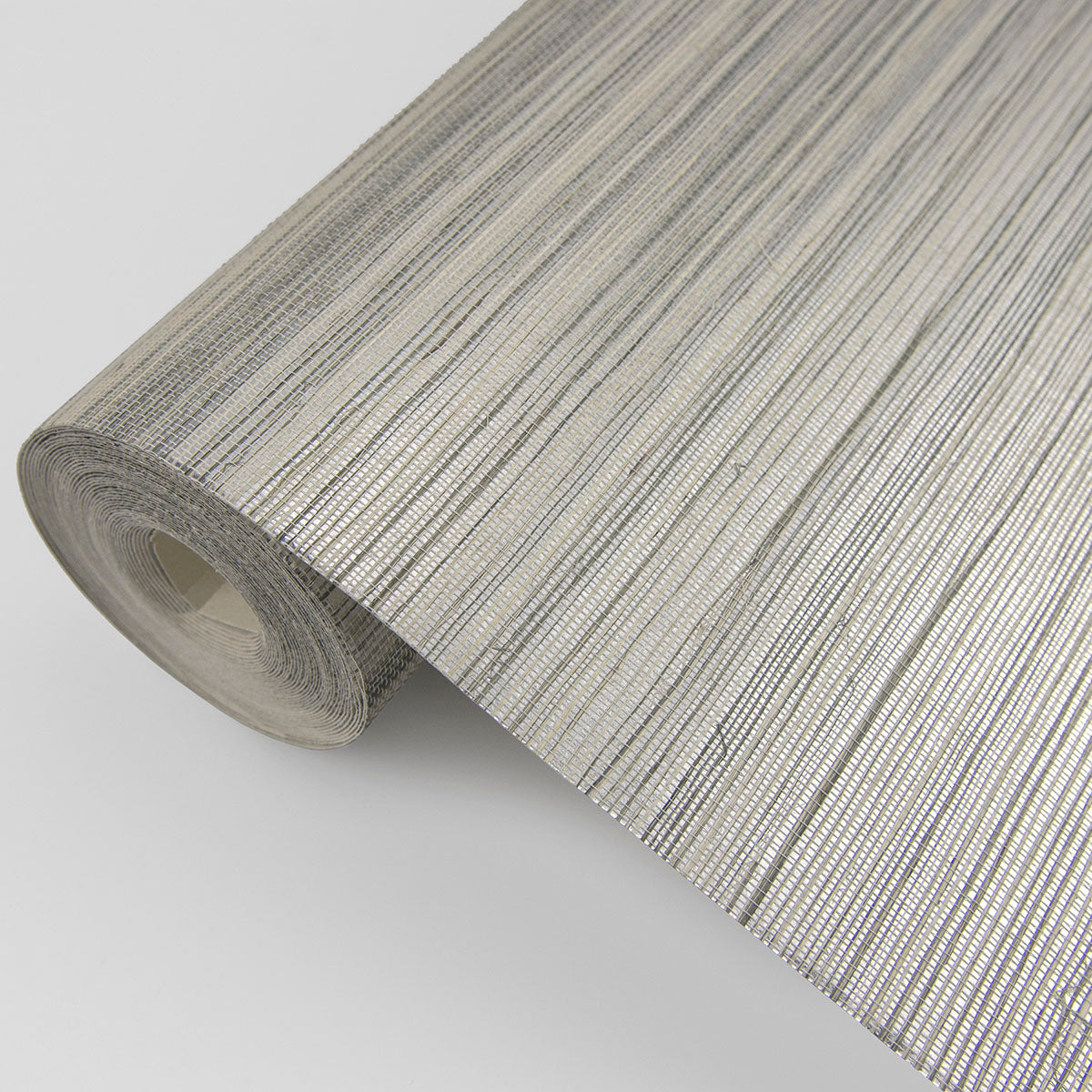 Eade’s Nathan Silver Grasscloth Wallpaper Silver