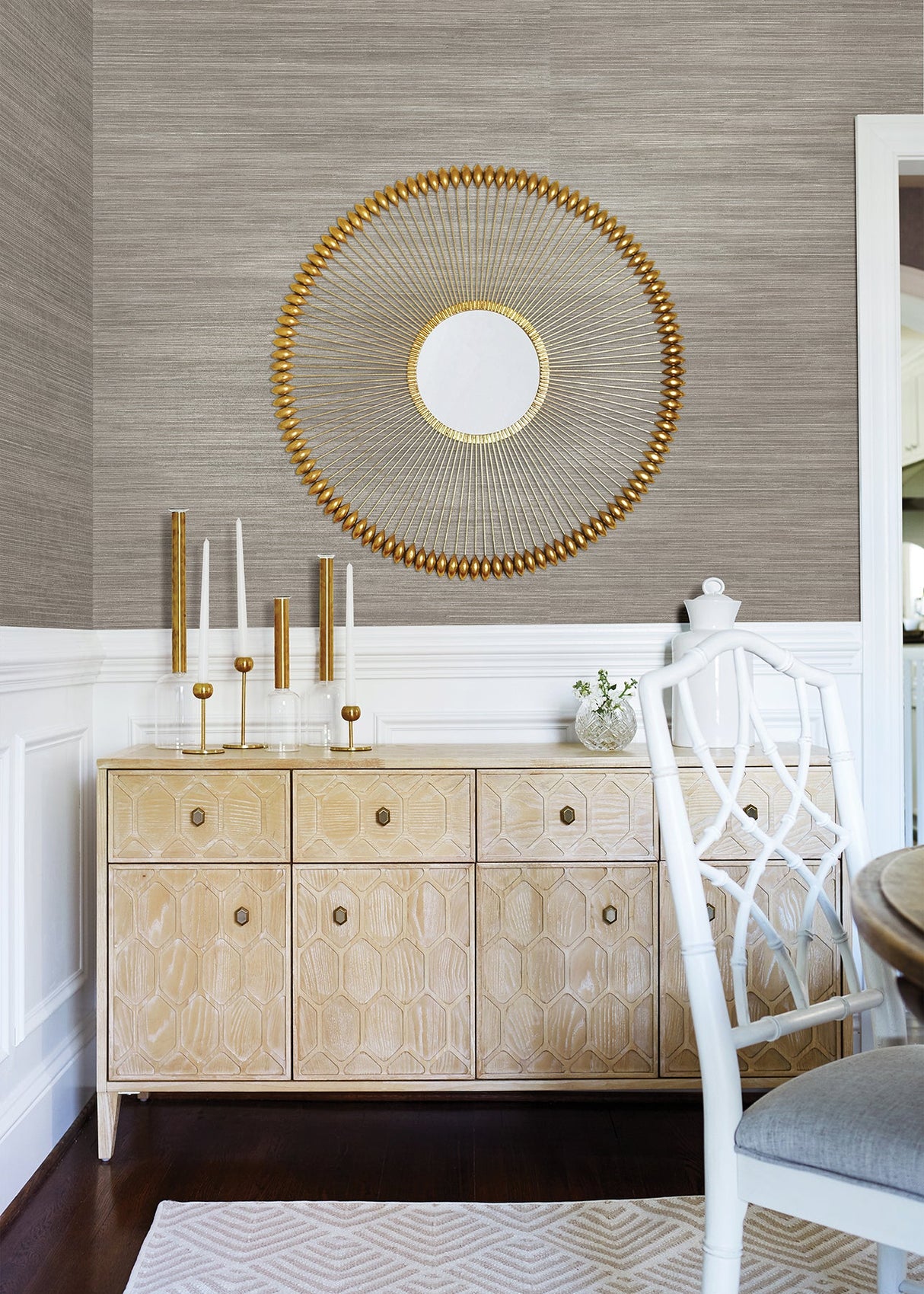 Eade’s Tagum Grey Grasscloth Wallpaper Grey