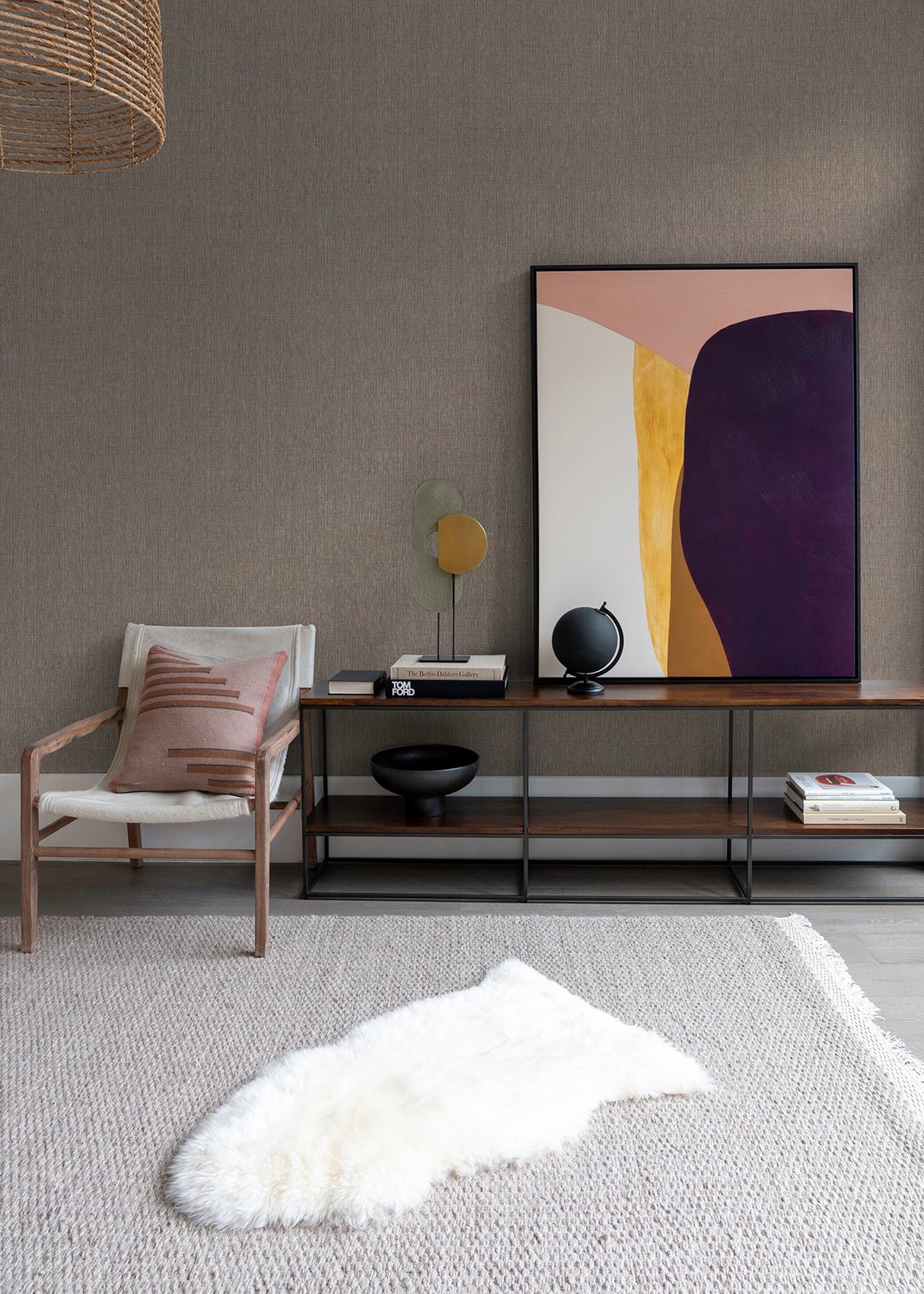 Eade’s Gaoyou Taupe Paper Weave Wallpaper Taupe