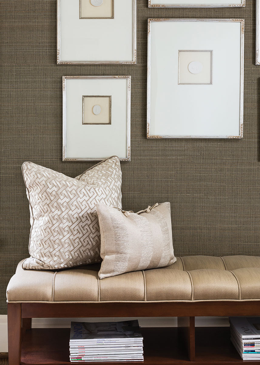 Eade’s Nanking Brown Grasscloth Wallpaper Brown