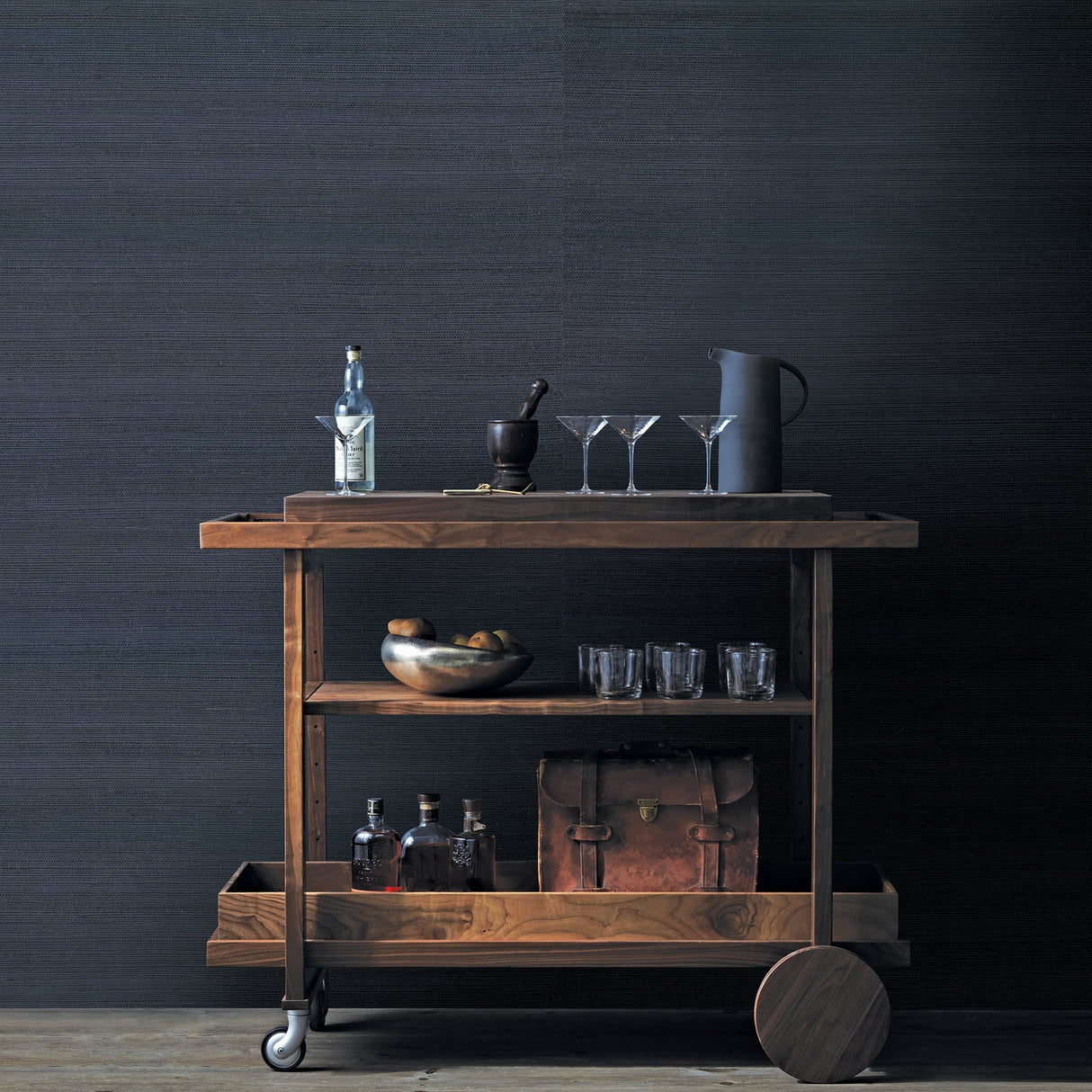 Eade’s Peninnsula Navy Sisal Grasscloth Wallpaper Navy