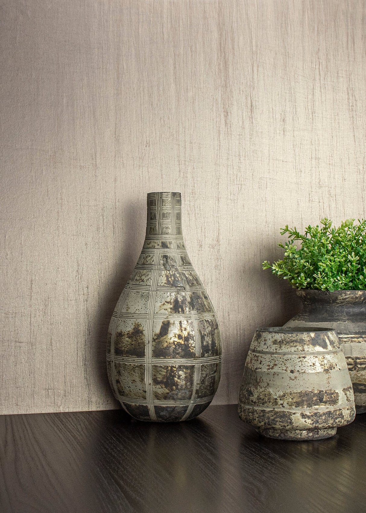 Eade’s Lustre Taupe Silk Weave Wallpaper Taupe