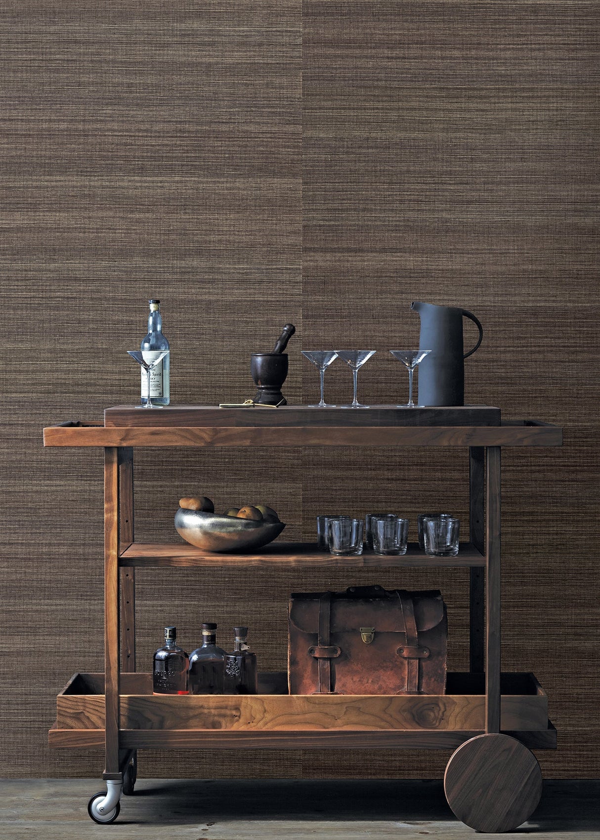 Eade’s Xidi Brown Grasscloth Wallpaper Brown