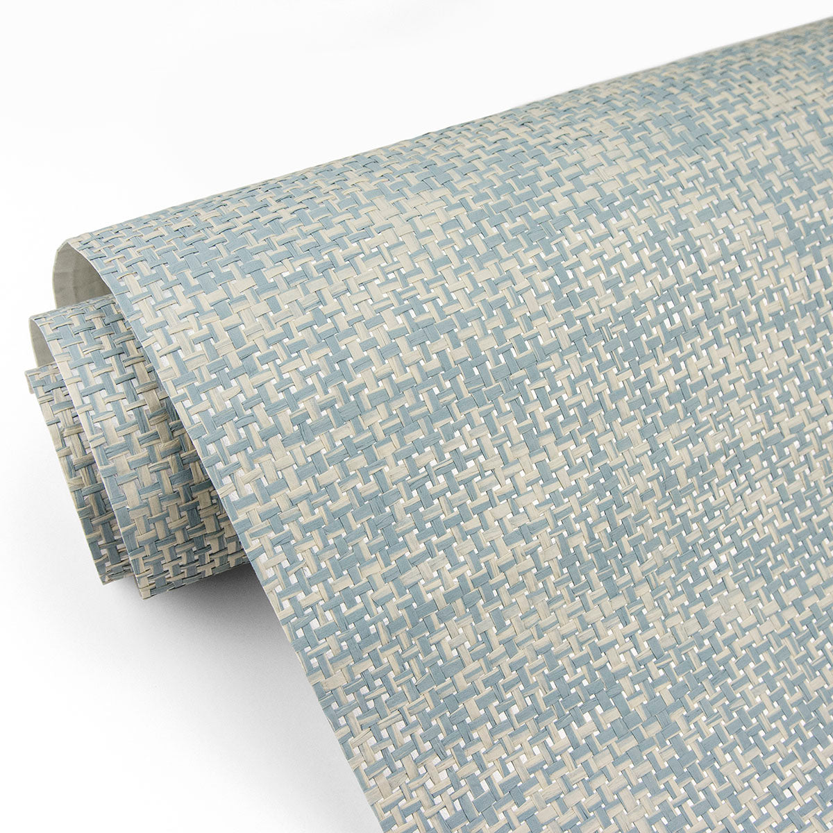 Eade’s Arlyn Light Blue Grasscloth Wallpaper Light Blue