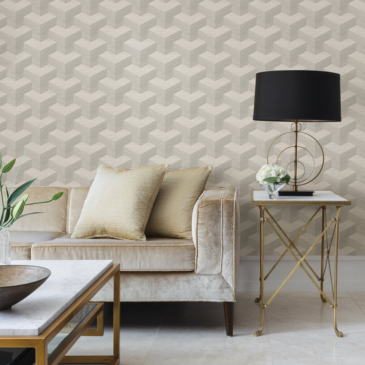 Eade’s Y Knot Light Grey Geometric Texture Wallpaper Light G
