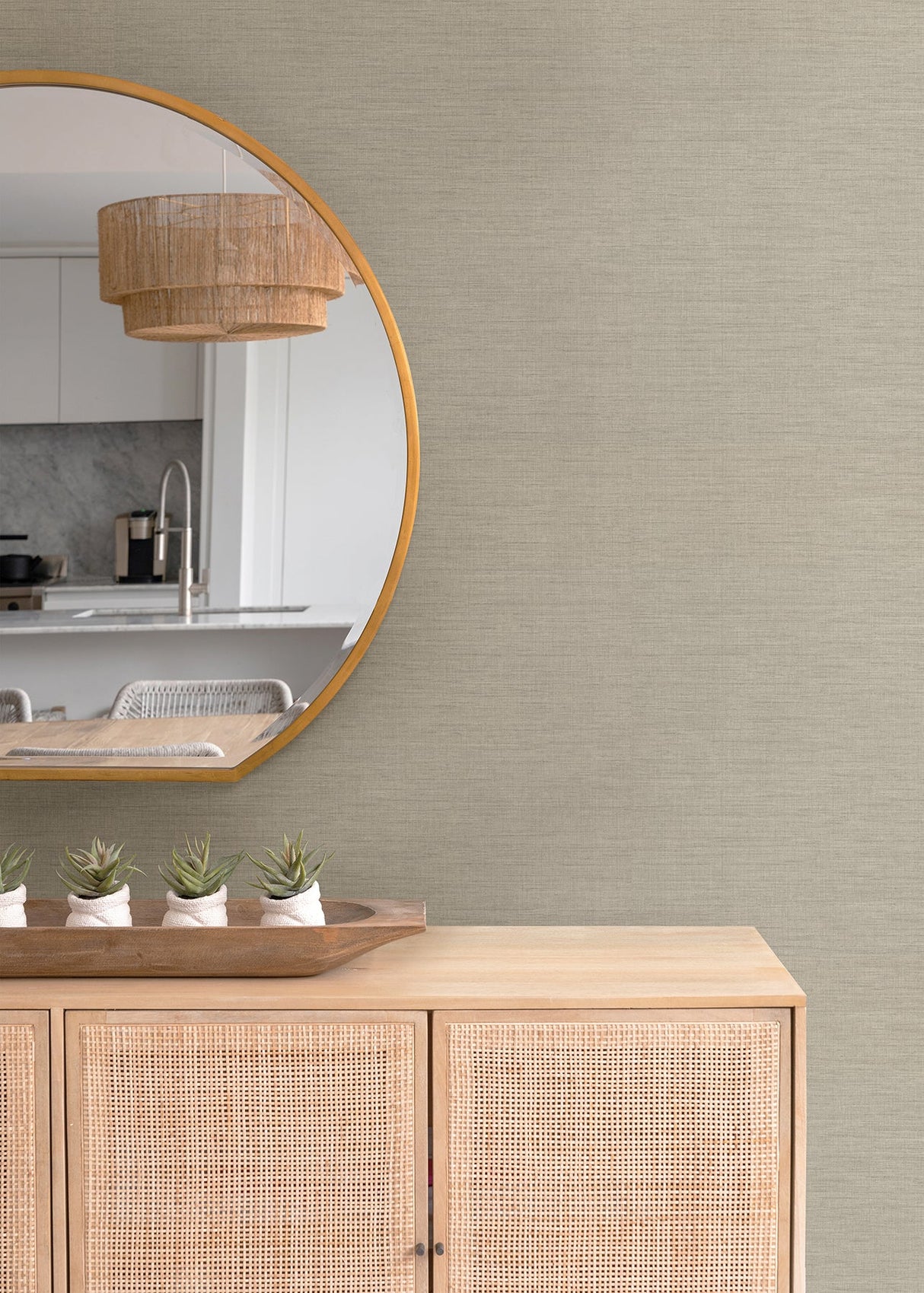 Eade’s Essence Beige Linen Texture Wallpaper Beige