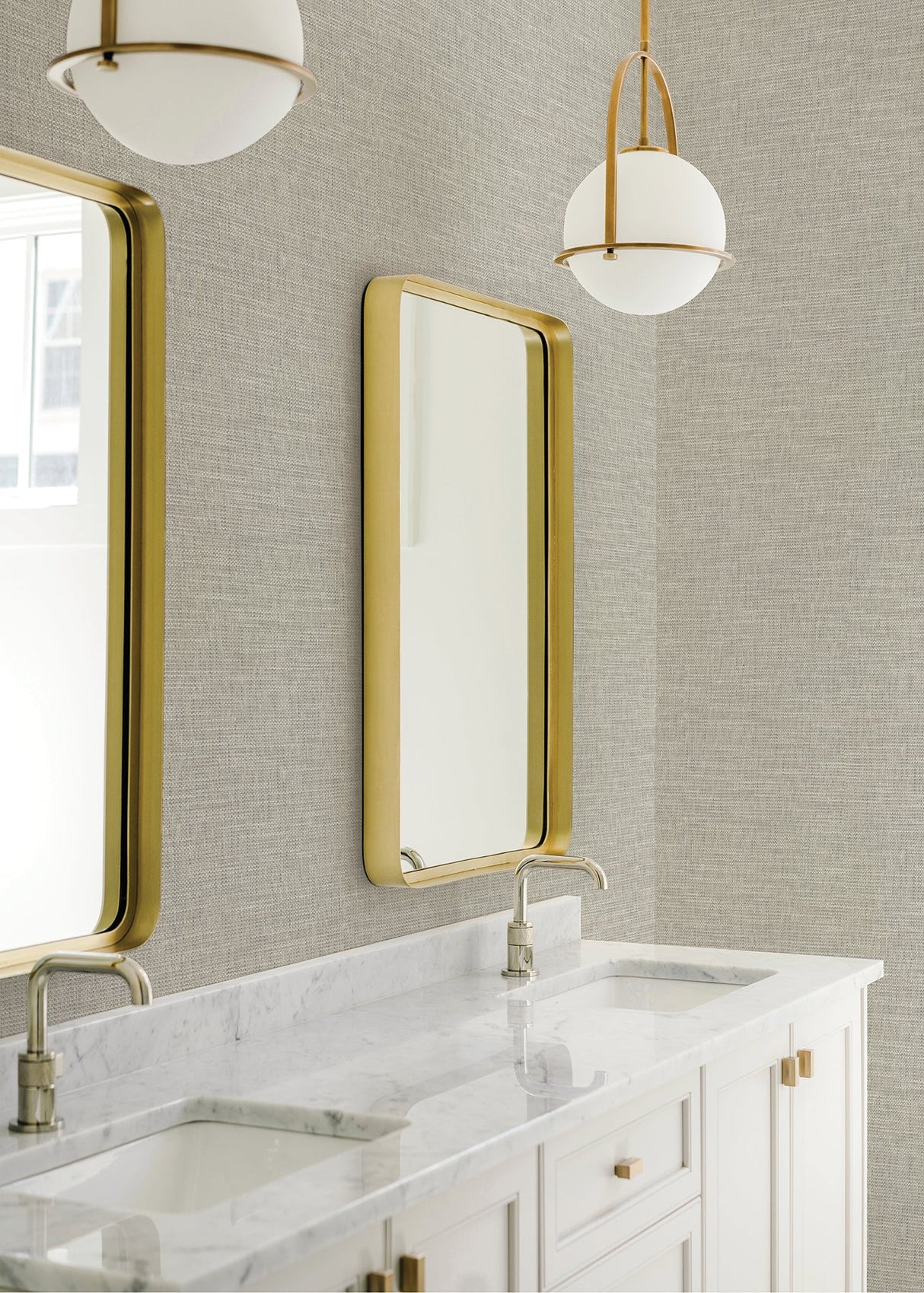 Eade’s In the Loop Neutral Faux Grasscloth Wallpaper Neutral