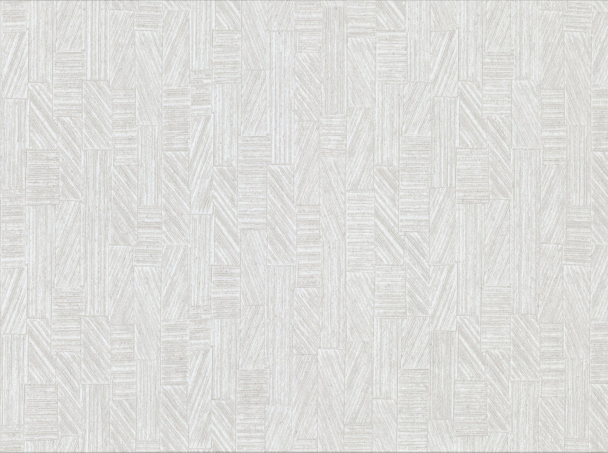 Warner Textures 2830-2759 Kensho Off-White Parquet Wood Wallpaper
