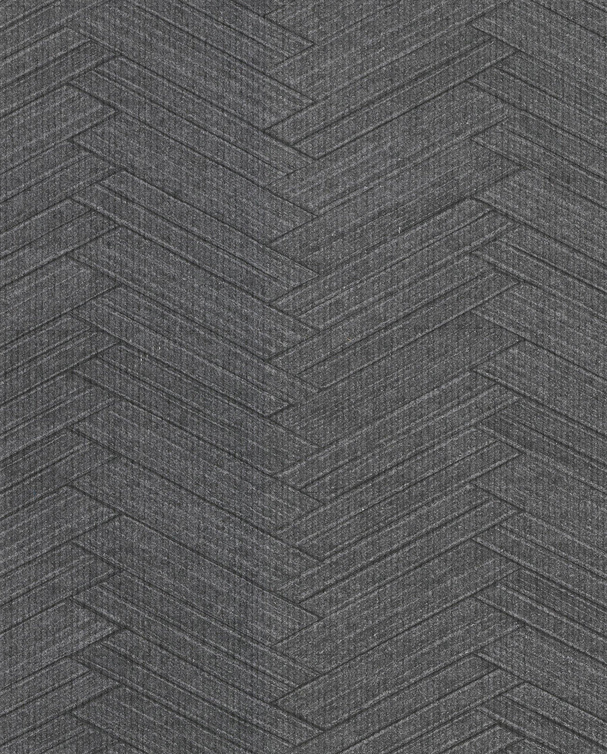 Warner Textures 2830-2760 Karma Charcoal Herringhone Weave Wallpaper