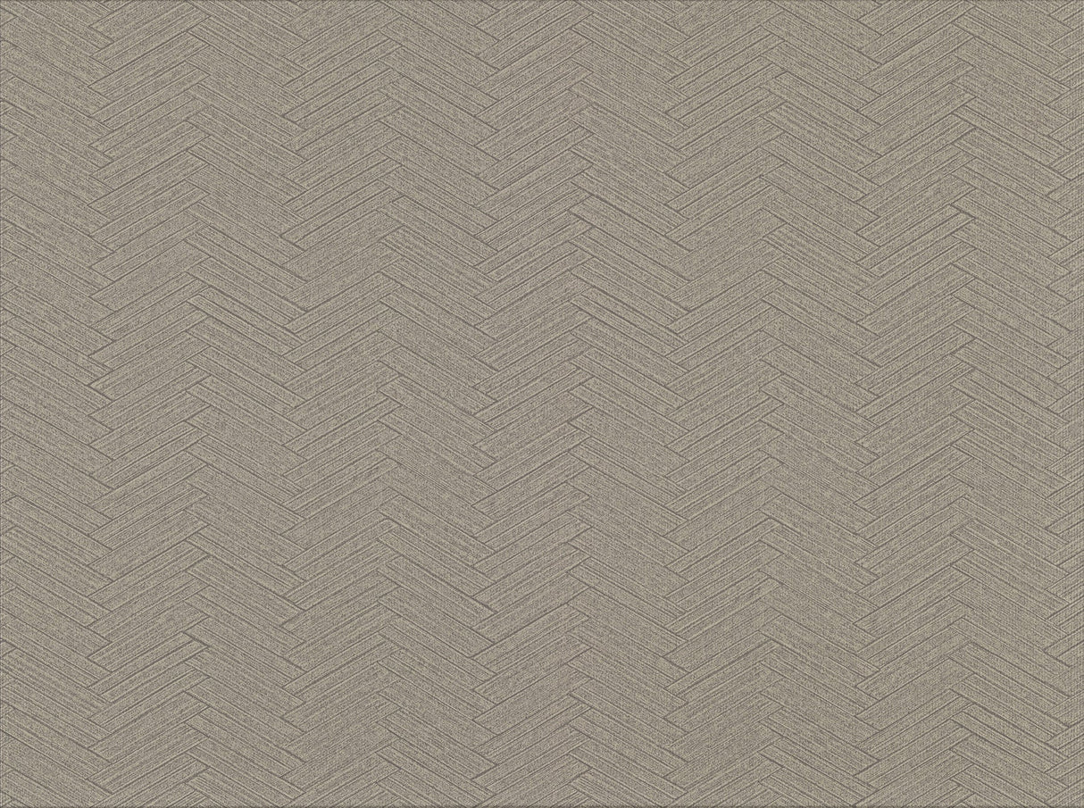 Warner Textures 2830-2764 Karma Brown Herringhone Weave Wallpaper