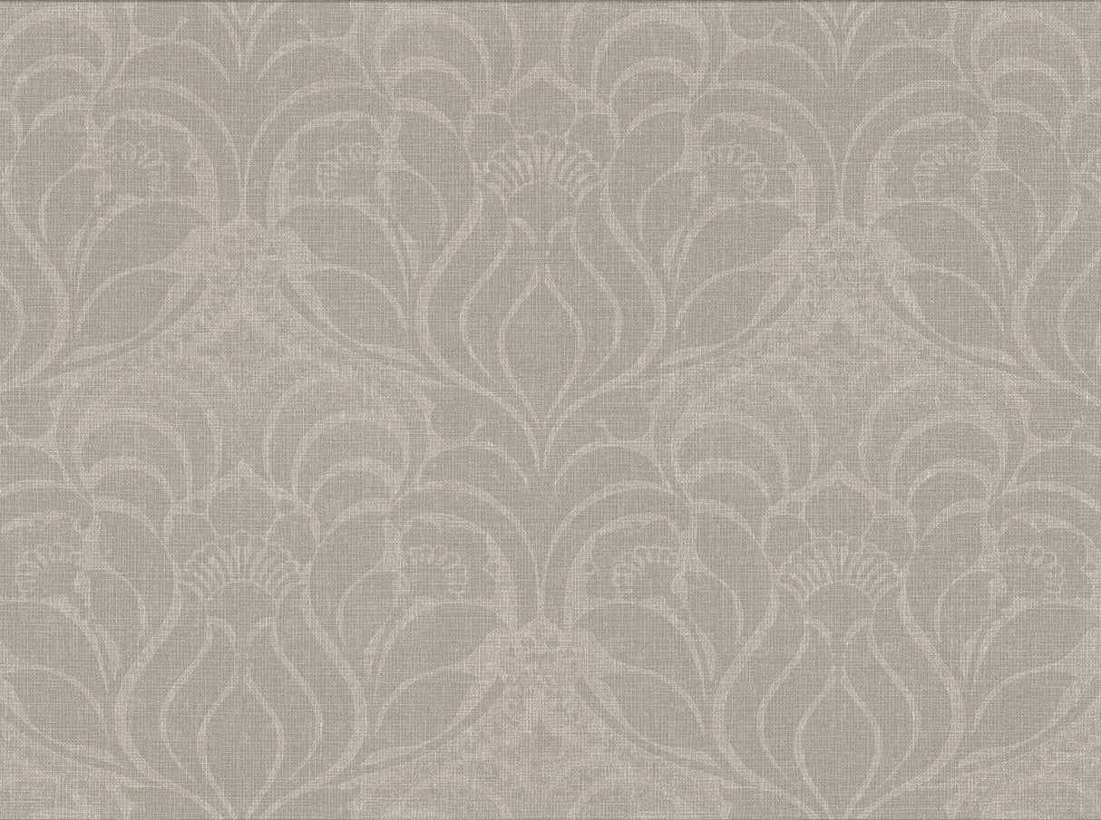 Warner Textures 2830-2773 Sandor Grey Damask Wallpaper
