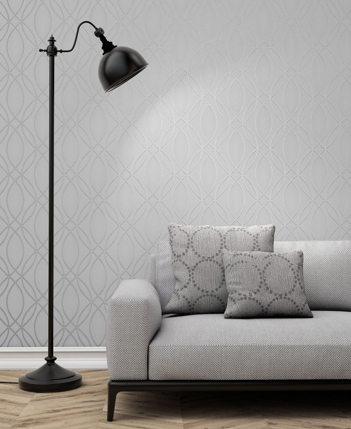 Advantage 2834-42337 Lisandro Light Grey Geometric Lattice Wallpaper