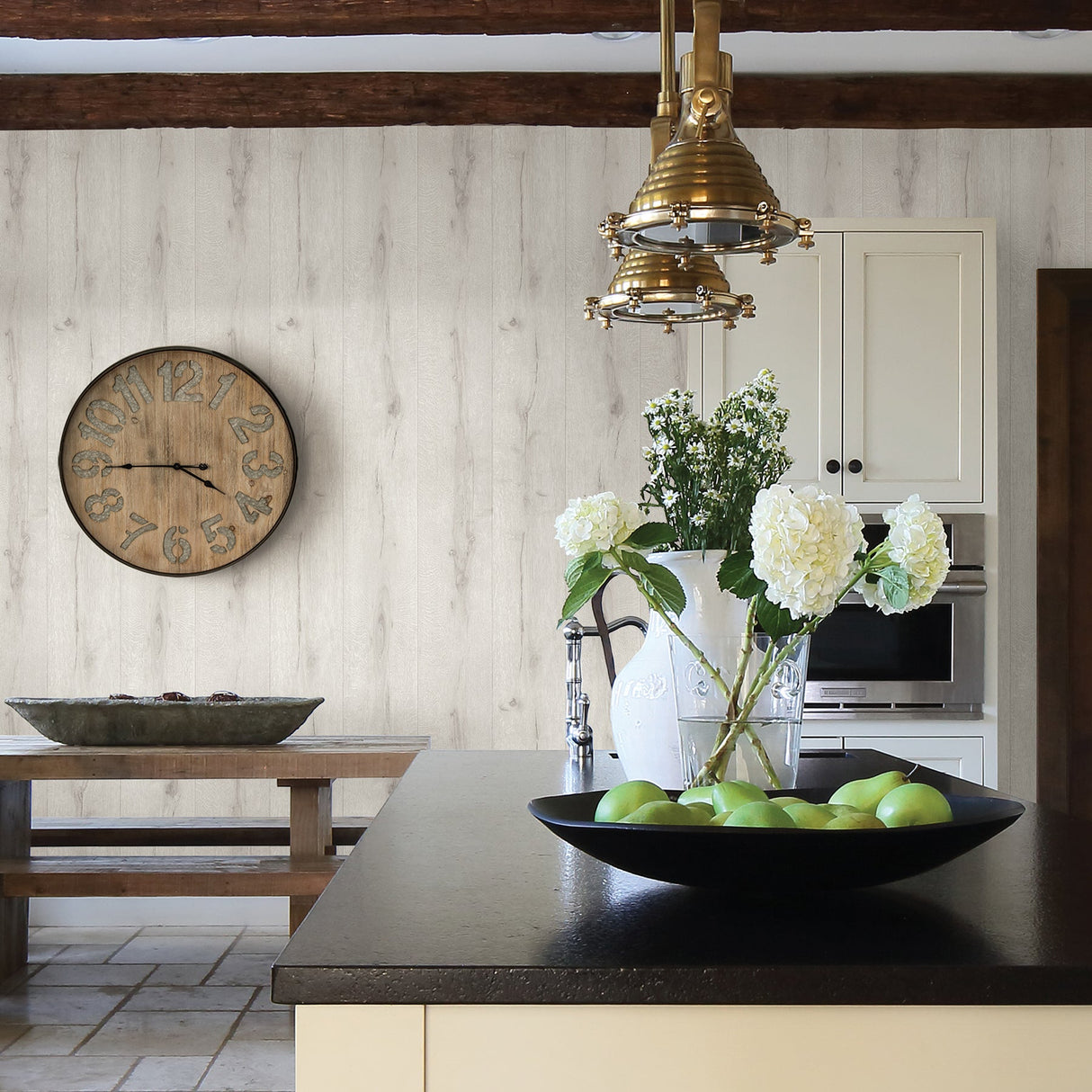 Advantage 2835-514407 Meadowood Off-white Wide Plank Wallpaper