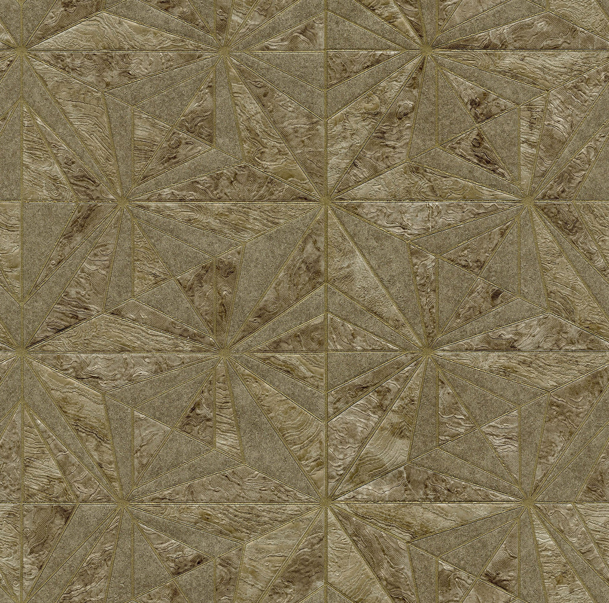 Advantage 2835-C88614 Los Cabos Brown Marble Geometric Wallpaper